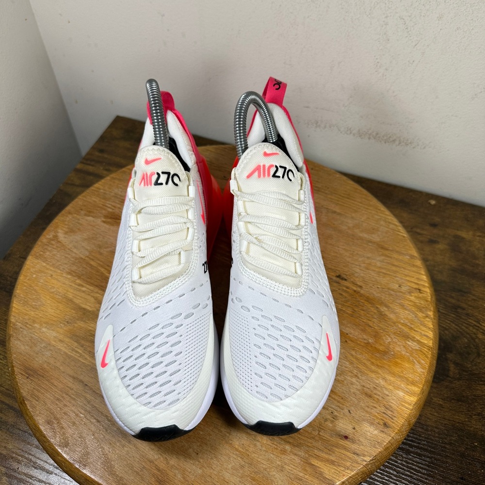 Nike Air Max 270 Womens White Bright Crimson Pink Sneakers AH6789-122 Size 6.5 - Picture 7 of 8